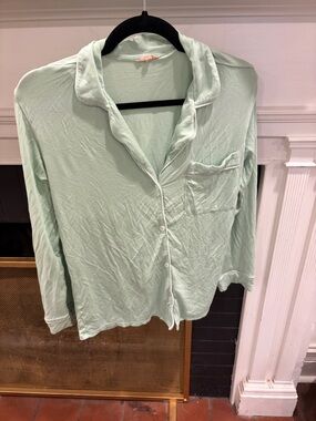 Eberjey Palm/mint green tencel modal long PJ